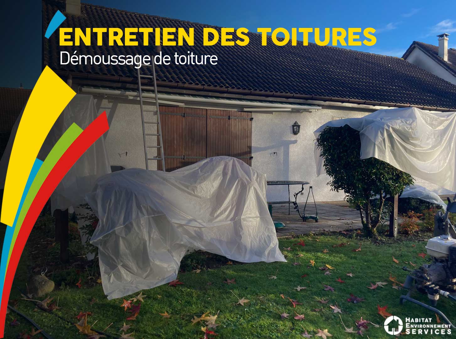 Entretien de toiture, démoussage Démoussage d'une toiture